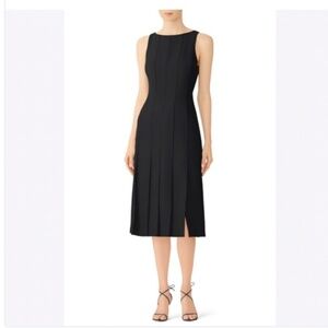 Halston Heritage Black Carwash Pleat Midi Dress – Size 4 – NWT $445 LBD